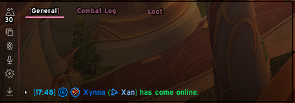 Chat Sidebar: icon bar next to the chat with online friends, copy chat, voice and settings